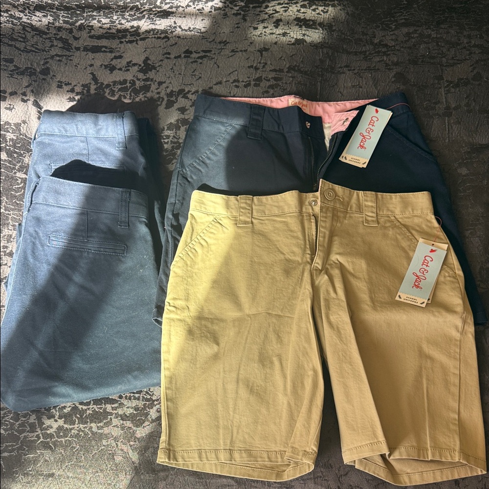 Cat & Jack girls school uniform size 10/12 Shorts - Dark Blue and Beige